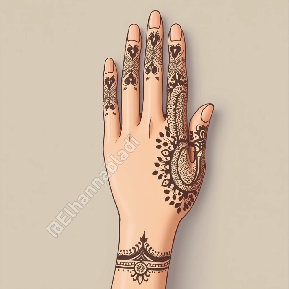 نقش حناء للعروس 2025 للاصابع واليدين