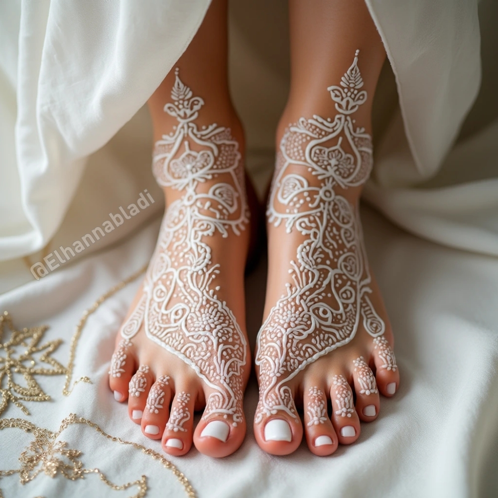 نقوش الحناء البيضاء
