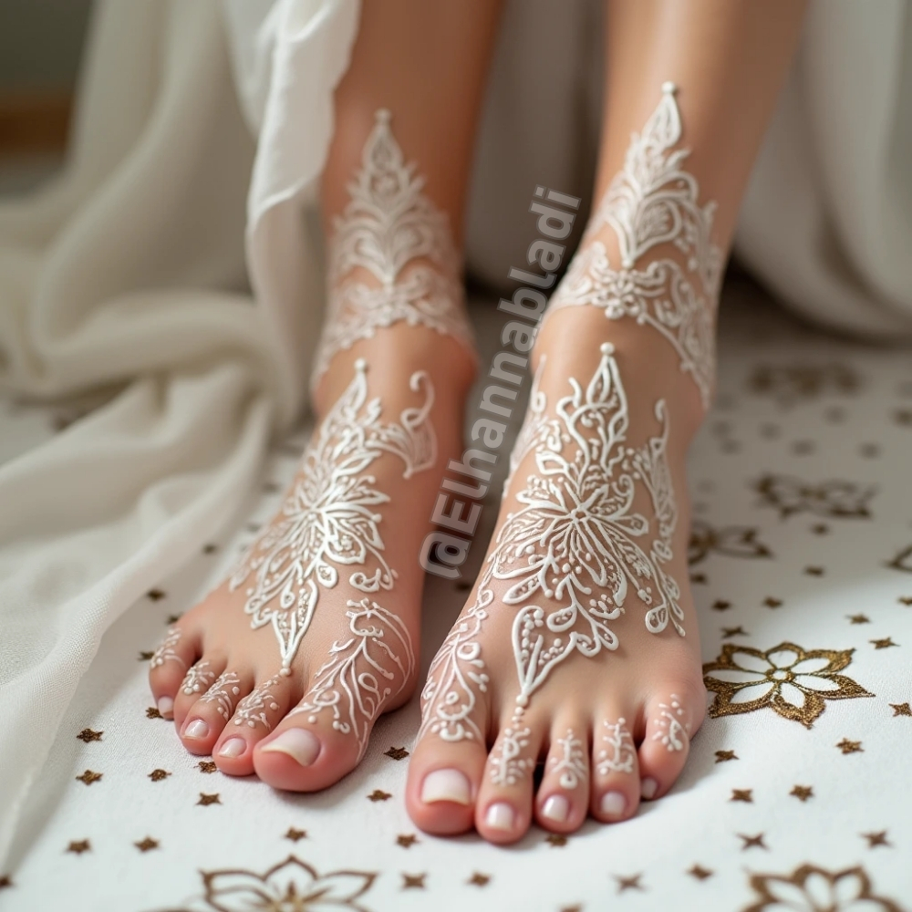 نقوش الحناء البيضاء