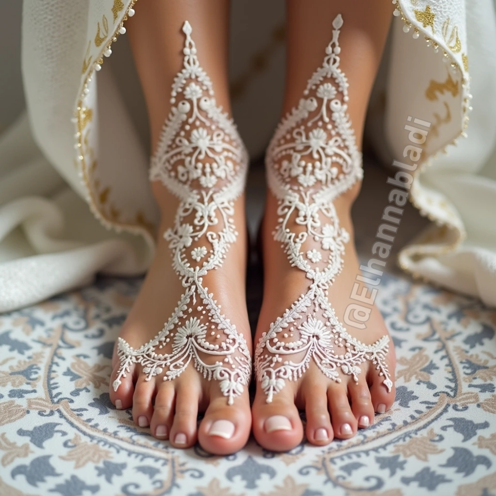 نقوش الحناء البيضاء