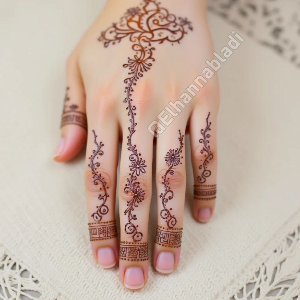 نقش حناء للعروس 2025 للاصابع واليدين