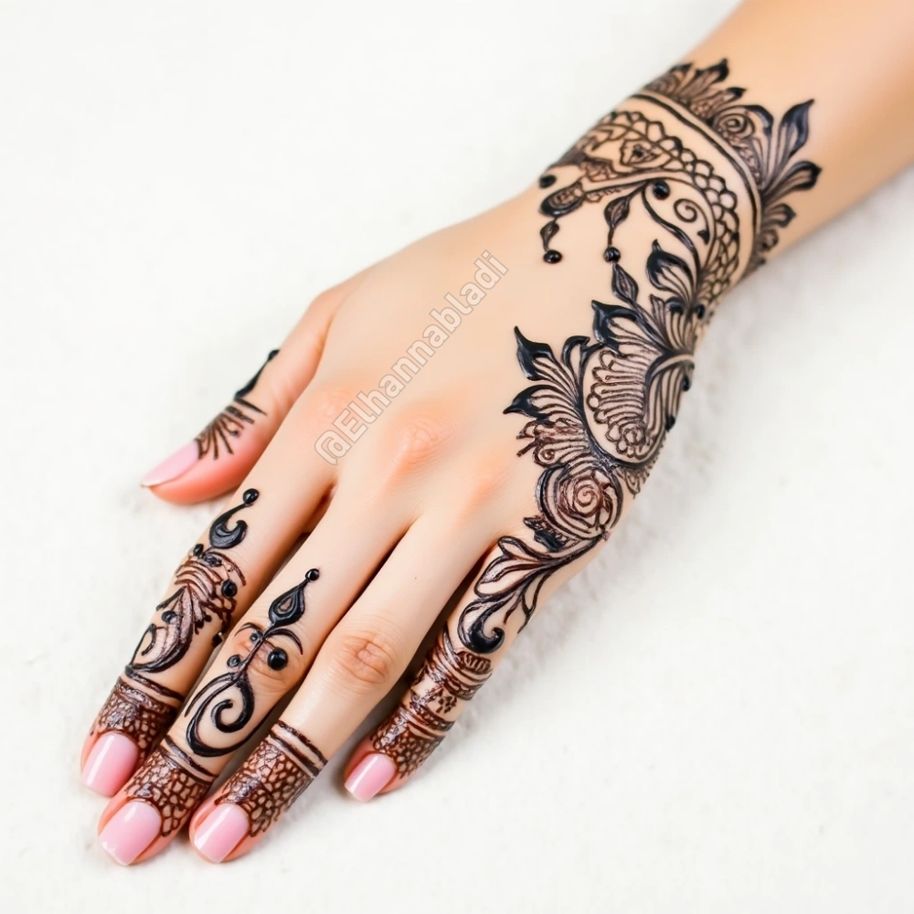 نقش حناء ناعم خليجي