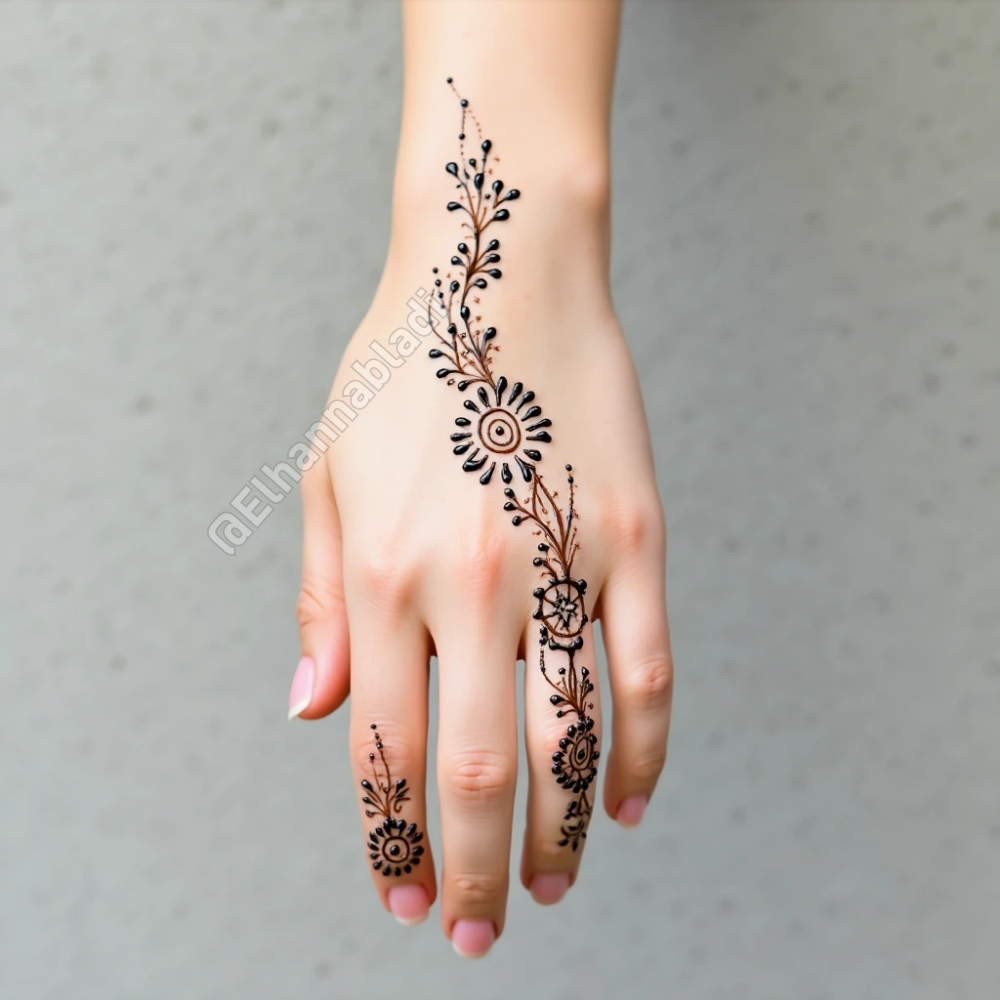 نقش حناء ناعم عصري وبسيط