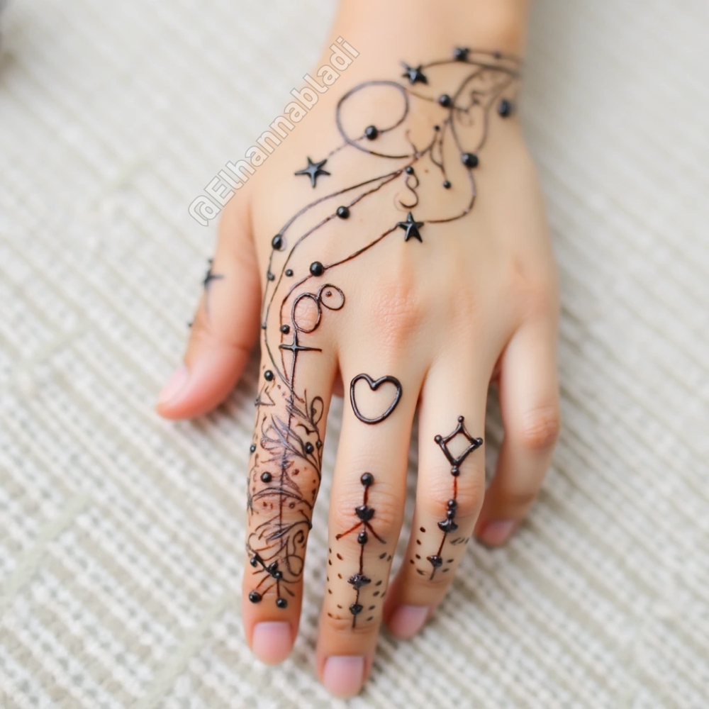 نقش حناء ناعم عصري وبسيط