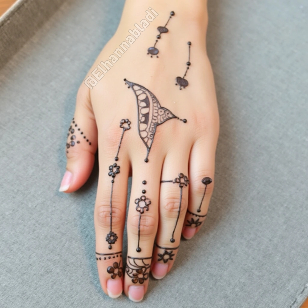 نقش حناء ناعم عصري وبسيط