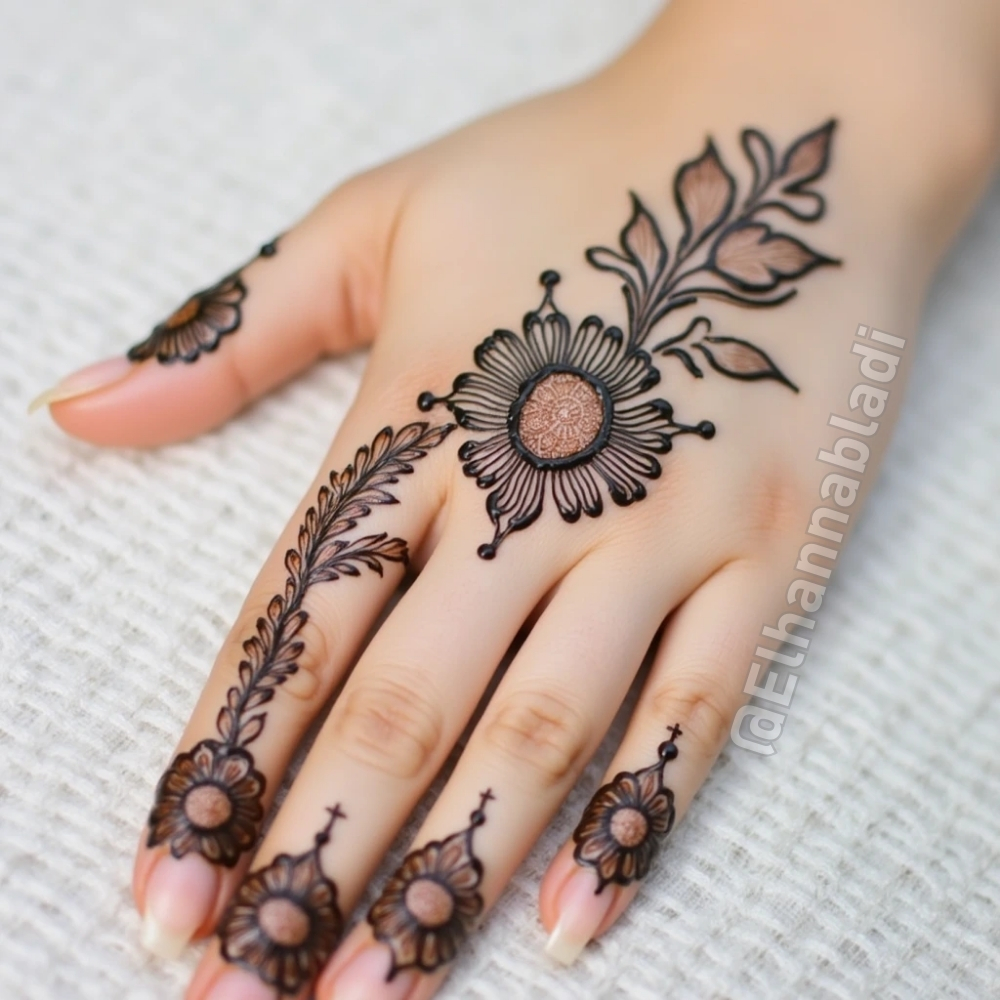 نقش حناء ناعم هندي