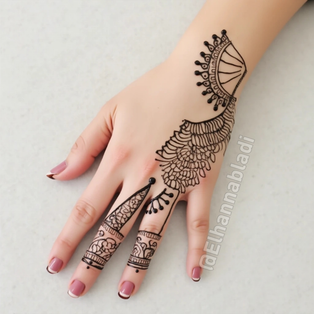 نقش حناء ناعم عربي وبسيط