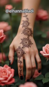 نقش حناء عيد الحب 14 فبراير بشكل ورود ناعمة