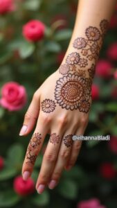 نقش حناء عيد الحب 14 فبراير بشكل ورود ناعمة