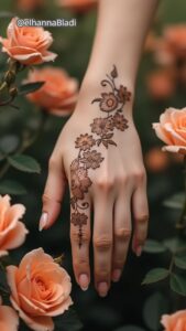 نقش حناء عيد الحب 14 فبراير بشكل ورود ناعمة