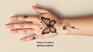 نقش حناء للاطفال باشكال فراشات 2025