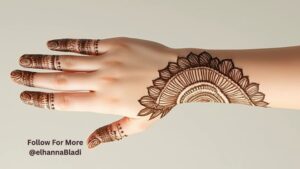 نقش حناء للاطفال 2025: خطوط منحنية