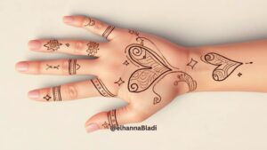 نقش حناء القلوب والنجوم للاطفال جديدة وسهلة