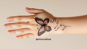 نقش حناء للاطفال باشكال فراشات 2025